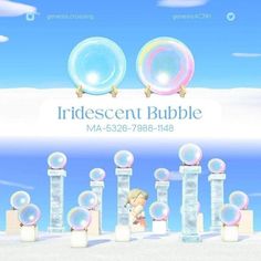 an advertisement for bubblescent bubble is shown in front of the ocean and sky with clouds