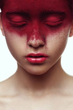 Pink Red Lipstick, Editorial Make-up, Beauty Fotografie, Red Eye Makeup, Color Makeup, Red Makeup, Animal Illustrations, Digital Paintings, Make Up Looks