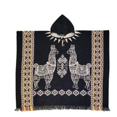 Discover these exquisite, hand-crafted alpaca ponchos, artisanally made by skilled Ecuadorian artisans in the Andes Mountains. Exuding unique designs and techniques, these unique wool ponchos are not only exquisite, but also provide optimal warmth during winter and fall. Our unisex ponchos are designed with a blend of acrylic and alpaca or sheep wool for a soft finish. Shop now and find the perfect alpaca poncho to stay cozy and fashionable all season long. ITEM DESCRIPTION In order to manufacture an affordable poncho, its fibers need to contain a mixture of acrylic and either alpaca or sheep wool. The poncho measurements are as follows: 48 inches in width and 38 inches in length (including the fringes). One size fits most. MATERIALS 80% Alpaca and 20% Acrylic. WASHING INSTRUCTION * Hand w Black Alpaca Poncho For Winter, Black Alpaca Cape For Winter, Traditional Handmade Winter Cape, Traditional Black Cape For Festival, Traditional Black Festival Cape, Black Alpaca Shawl For Winter, Bohemian Black Handwoven Poncho, Black Bohemian Handwoven Poncho, Black Alpaca Shawl Poncho