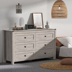 a bedroom scene with focus on the dresser