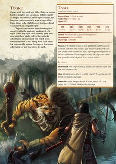 an image of a tiger attacking a man in the woods with other people around him