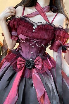 Gothic Shorts, Midsummer Dream, Steampunk Dress, Dress Fairy, Clothing Design Sketches, Style Gothic, Gothic Clothing, Future Outfit, Burgundy Flowers