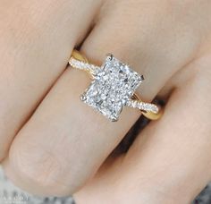 4.5 Carat Radiant Cut Twist Yellow Gold Engagement Ring - Black Diamonds New York Radiant Engagement Ring With Gold Band, Sendoff Dress, Elongated Radiant Cut, Radiant Rings, Ascot Diamonds, Twisted Band Engagement Ring, Elongated Radiant, Black Skull Ring, Radiant Cut Diamond Engagement Rings