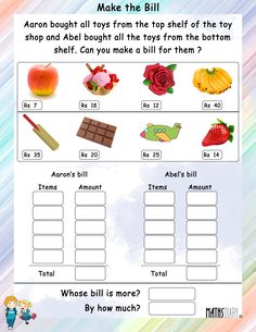 a printable worksheet to help kids learn how to make their own food