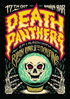 a poster for a concert with a skeleton holding a ball