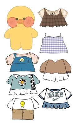 the paper doll is wearing different clothes