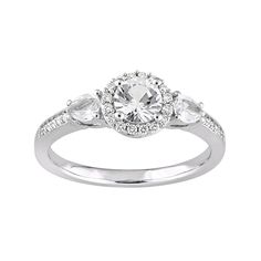 a white gold engagement ring with diamonds