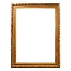 an old gold frame on a white background