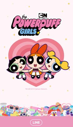 the powerpuff girls movie poster with three cartoon characters on it's back