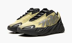 The adidas Yeezy Boost 700 MNVN “Resin” is a January 2022 release of the popular version of Kanye West’s “dad shoe” with no-sew overlays.  The “Resin” succeeds 700 MNVN releases like the “Metallic” in progressing the sleek shoe’s legacy.  The “Resin” colorway has appeared on the adidas Yeezy Slide, and now makes its way onto the 700 MNVN for the first time on this release.  The shoe features reflective “700” branding on the mid-panel of the lightweight, olive green-colored nylon upper.  Contrast Yeezy Boost 700 Outfit, Yeezy Boost 700 Outfit Women, Yeezy 700 Mnvn, Adidas Shoes Yeezy, Adidas Yeezy Slide, Dad Shoe, Adidas Og, Adidas Yeezy 700, Sneakers Box