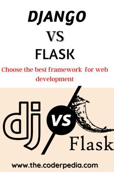 two different types of logos with the words django and flask