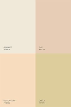 three different shades of beige and light pink