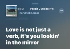 an ad with the words love is not just a verbb, it's you looking in the mirror