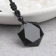 Black Obsidian Necklace Lucky Natural Stone Pendant – Atom Oracle Black Obsidian Necklace, Sacred Geometry Jewelry, Geometry Jewelry, Blue Sand Stone, Obsidian Necklace, Sand Stone, Crystal Pendant Necklace, China Jewelry, Crystal Prisms