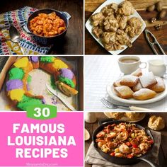 the top ten famous cuisines are featured in this collage with text overlay