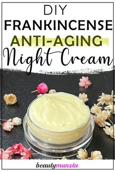 Diy Night Cream Anti Aging, Homemade Night Cream, Frankincense Anti Aging, Diy Night Cream, Anti Aging Night Cream, Diy Anti Aging, Essential Oils For Skin, Baking Soda Shampoo, Frankincense Essential Oil