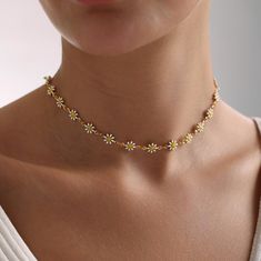 Welcome to the Magical World of PKJewelry Women Necklace Diasy Choker Necklace is perfect as a special gift for her. Daisy Chain Necklace Necklace is a great choice as a gift for Mother's Day, Birthday, Bridesmaid Gift, Anniversary, Valentines Day, Christmas. Our high quality chain are specially prepared for you with great care. The gold plating on it is much thicker than other platings. Therefore, it is a nice gift to be used for a long time. Our products do not tarnish and are anti-allergic.  All Our Necklace  https://www.etsy.com/shop/PKJewelryNecklace?ref=shop-header-name&listing_id=1794870106&from_page=listing&search_query=Chain+necklace  SHIPPING TIME  - Production Time 1-3 Business Days - Standard Deliver in 6-10 Business Days - Express Shipping Time: 1-2 Business Days -Shipping tim Daisy Chain Necklace, Daisy Choker, Flower Chain, Special Gifts For Her, Necklace Colorful, Etsy Bridesmaid Gifts, Women Necklace, Necklace Necklace, Daisy Chain