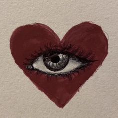 a drawing of a heart with an eye in the shape of a heart on it