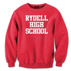 Rydell High School Funny Retro Grease Movie Dance by CPClothing Summer Heights High, Rydell High, High School Funny, Grease Movie, College Crewneck Sweatshirts, Funny Shows, Red Crewneck, 80s Movies, Golf T Shirts