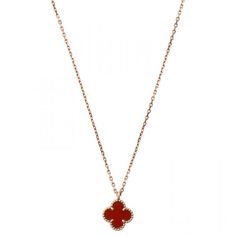 18k Gold Van Cleef Carnelian Red Clover Necklace New!! Van Cleef Carnelian, Red Van Cleef, Gold Van Cleef, Van Cleef Arpels Necklace, Van Cleef Necklace, Gold Vans, Van Cleef And Arpels Jewelry, Red Clover, Red Vans