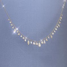 A sparkling and gorgeous Necklace containing 4.8 carats of diamonds, specifically old mine cuts, hearts, trillions, marquise, pears, and princess. The diamond span 5.5 inches,  with a length of 16 inches. Extensions available upon request. The diamonds are ranging from G-K color VS to I- clarity. marked 750 for the 18K All of the diamonds are natural and earth mined. Designed and made in my shop. Custom requests welcome Yellow Gold Crystal Necklace In Fine Jewelry Style, Yellow Gold Necklace With Sparkling Stones For Anniversary, Diamond Necklaces With Pear-shaped Sparkling Stones, Cubic Zirconia Briolette Necklace For Anniversary, Gold Drop Jewelry With Rose Cut Diamonds, Yellow Gold Diamond Necklace With Sparkling Stones, Yellow Gold Diamond Necklace With Sparkling Stones For Anniversary, Fine Jewelry Diamond Charm Necklace, Anniversary Yellow Gold Diamond Necklace With Sparkling Stones