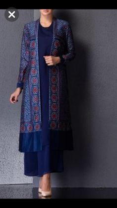 Long Jacket Suits Indian, Suits With Shrugs, Jackets On Kurtis For Women, Shrug Kurta Designs Women, Velvet Shrug Long, Jacket Kurta Woman, Jacket Pattern Dress Indian, Long Jacket Outfit Indian Wedding, Jacket Style Kurti Long