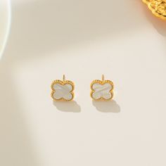 Material: Titanium Steel Fashion Element: Quadrilateral Style: Korean Korean Style White Metal Earrings, Tarnish Resistant, White Metal Earrings Tarnish Resistant, Claires Earrings, Summer Rings, Clover Jewelry, Christmas Wedding Gifts, Large Bracelet, Clover Charm, Clover Earrings