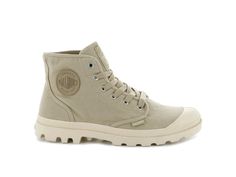 Casual Khaki Lace-up Waterproof Boots, Casual Lace-up Boots With Vulcanized Sole, Casual High-top Boots For Adventure, Casual Khaki Boots With Rubber Sole, Casual Mid-top Boots With Lug Sole, Casual High-top Hiking Boots With Lug Sole, Casual Mid-top Canvas Boots, Casual Khaki High-top Boots, Casual Low-top Canvas Boots