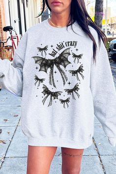 Halloween Bat shit crazy Graphic Fleece Sweatshirts.Unisex Crew Neck Long Sleeve Sweaters Knits.Crafted from premium materials, tailored to your lifestyle, ensuring a comfortable fit for any occasion.Family Group Uniforms Birthday Party Gift Concert Festival Events.High Quality Direct To Film Printed Graphic Design.50%COTTON,50%POLYESTERNICARAGUAMade In: Nicaragua Jumper Denim, Long Sleeve Sweaters, Holiday Leggings, Concert Festival, Halloween Bat, Fun Sweatshirts, Plus Size Activewear, Halloween Bats, Tops Fall