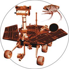 an image of a space station in the shape of a circle with wheels on it