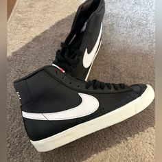 Nike - Black/White Nike Blazer Mid ‘77 Vntg - Men’s Size 6, Women’s Size 7.5 Brand New Still In Box!! Nike Sfb Gen 2, Nike Blazer Black, Nike Paul George, Nike Sfb, Black White Nike, Nike Sf, Military Tactical Boots, Nike Airforce 1, Nike Blazer Mid 77