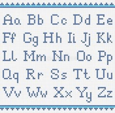 a cross stitch alphabet with letters and numbers