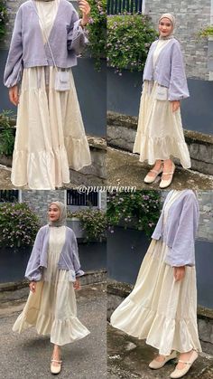 Bandung Outfit, Outfit Mantai, Cream Skirt Outfit, Kaos Rib, Dope Fashion Outfits, Muslimah Fashion Casual, Muslimah Outfit, Color Combos Outfit, Classy Winter Outfits