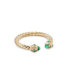 David Yurman 18K Yellow Gold Renaissance Emerald Ring | Bloomingdale's Fine Jewelry Rings, Cute Promise Rings, Sugar Plums, Wrist Jewelry, Pinky Ring, Jewelry Inspo, Small Accessories, Emerald Ring, Pretty Jewellery