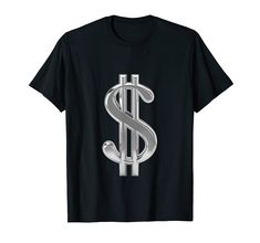 PRICES MAY VARY. Metallic Silver Money Sign Dollar Bills Moolah Lightweight, Classic fit, Double-needle sleeve and bottom hem Dollar Bills, Money Sign, Dollar Bill, Luxury Store, Branded T Shirts, Metallic Silver, Tee Shirt, Top Styles, Fashion Branding