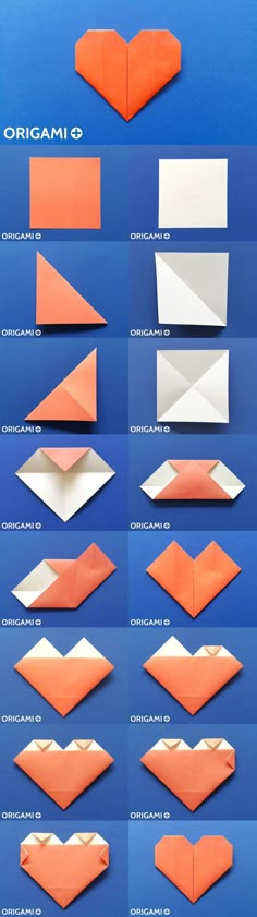 how to make an origami heart - step by step instructions for beginners