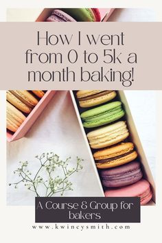 a box filled with lots of colorful macaroons