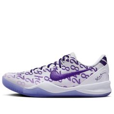 The Nike Kobe 8 Protro Court Purple pays homage to the legendary Kobe Bryant. These sneakers, released on February 8, 2024, combine elegance with performance. The white and court purple colorway exudes sophistication, with thoughtful incorporation of the numbers 8, 24, and 2 throughout the upper—a tribute to Kobe and his daughter. Advanced technology ensures peak performance on the court, while the striking Court Purple highlights showcase bold style. These kicks reflect Kobe’s innovation and dedication, making them essential for those who celebrate greatness. Not just shoes, but a symbol of a legend’s impact on the game and beyond. The Nike Kobe 8 Protro Court Purple (model number FQ3549-100) pays homage to the legendary Kobe Bryant. These sneakers, released on February 8, 2024, combine e Kobe 8 Shoes, Kobe Basketball, Kobe 8, Yeezy Boots, Best Basketball Shoes, Nike Models, Dunks Nike, February 8, Nike Basketball