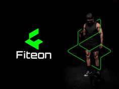 a man riding a scooter with the word fiteon in front of him