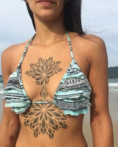 Sternum Tattoos For Women, Underboob Tattoo Designs, Jagua Henna, Chest Tattoos For Women, Stomach Tattoos, Sternum Tattoo, Stylist Tattoos, Tattoo Portfolio