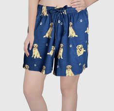 COMFIES Ladies LOUNGE PJ SHORTS By E&S PETS GOLDEN RETRIEVER Dog DRAWSTRING WAIST With POCKETS 60% Cotton, 40% Polyester Machine Wash, Tumble Dry *** THIS ITEM IS NOT RETURNABLE*** Pj Shorts, Retriever Dog, Novelty Socks, Dogs Golden Retriever, Small Waist, Drawstring Waist, Golden Retriever, Lounge, Womens Shorts