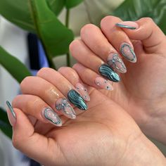 so pretty🤍✨✨ Nail Studio Ideas, Nails Navidad, Blue Nails Ideas, Blue Nail Design, Nails 2025, Cute Nail Colors, French Tip Acrylic Nails, Studio Ideas, Nail Studio