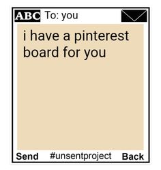 an envelope with the words i have a pinterest board for you