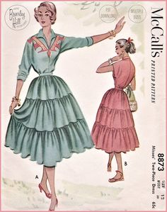 an old fashion sewing pattern from the 1950's