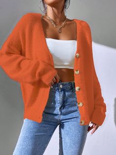 Women's Macaroon Color Fluffy Fluffy Cardigan Orange Casual  Long Sleeve Knitted Fabric Plain  High Stretch  Women Clothing, size features are:Bust: ,Length: ,Sleeve Length: Fluffy Cardigan, Loose Cardigan, Knitwear Women, Long Sleeve Knit, Casual T Shirts, Maternity Bag, Cardigans For Women, Colorful Leggings, All Fashion