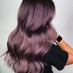 Purple Tinted Brown Hair, Level 9 Hair, Dusty Purple Hair, Hair Color Styles, Lavender Hair Colors, Curly Wurly, Dusty Lavender, Guy Tang, Lavender Hair