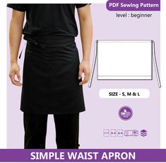 the sewing pattern shows how to sew an apron for men and women in different sizes