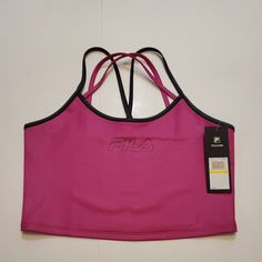 Fila Illumination Tank Pink Training Top Shirt Brand New With Tags!!! Size - Women's Medium Pink Workout Tops For Summer, Pink Summer Workout Tops, Purple Sporty Top For Summer, Sporty Purple Top For Summer, Purple Workout Tops For Summer, Spring Sports Purple Top, Pink Athleisure Crop Top, Pink Sports Crop Top, Purple Workout Tops For Spring