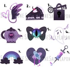 various items that are in the shape of hearts and other things to be drawn on them