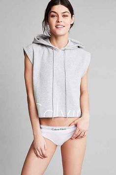 Calvin Klein For UO Modern Capsule Sleeveless Hoodie Sweatshirt Sweatshirt Jackets Patterns, Fitness Sweatshirt, Sweatshirt Refashion, Gray Hoodies, Sweatshirt Outfit, Sweatshirts Pattern, Edgy Outfits